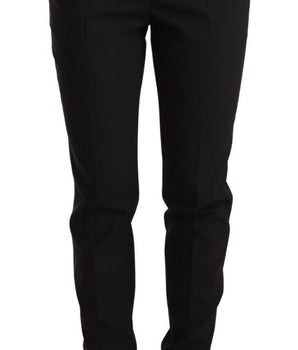 Dolce & Gabbana Black Tapered Women Trouser Virgin Wool Pants Dolce & Gabbana 