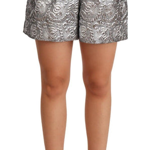 Dolce & Gabbana Chic Floral Brocade High Waist Mini Shorts