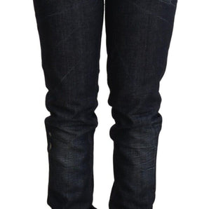 Acht Elegant Low Waist Skinny Dark Blue Jeans