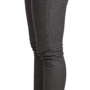 Acht Elegant Gray Mid Waist Skinny Jeans