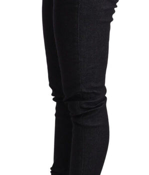 Acht Blue Cotton Low Waist Slim Fit Denim Women Trouser Jeans