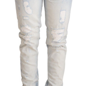 Acht Chic Light-Blue Folded Hem Denim Jeans