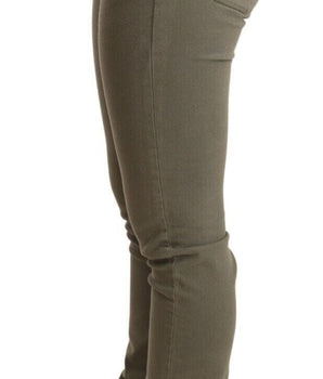 Ermanno Scervino Green Low Waist Skinny Slim Trouser Cotton Jeans Ermanno Scervino 
