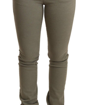 Ermanno Scervino Green Low Waist Skinny Slim Trouser Cotton Jeans Ermanno Scervino 