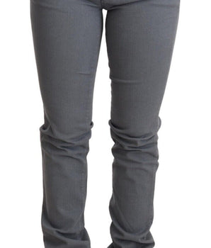Ermanno Scervino Gray Low Waist Skinny Slim Trouser Cotton Jeans Ermanno Scervino 