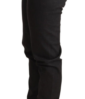 Ermanno Scervino Black Low Waist Skinny Slim Trouser Cotton Jeans Ermanno Scervino 