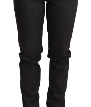 Ermanno Scervino Black Low Waist Skinny Slim Trouser Cotton Jeans Ermanno Scervino 