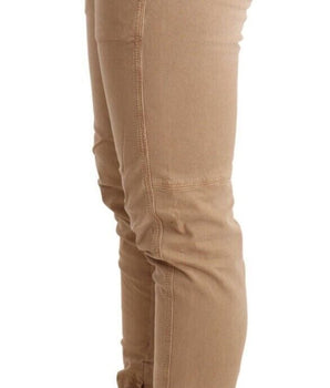 Ermanno Scervino Brown Low Waist Skinny Denim Trouser Cotton Jeans Ermanno Scervino 
