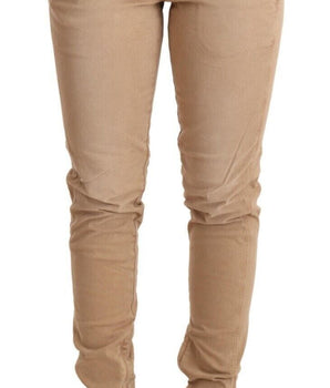 Ermanno Scervino Brown Low Waist Skinny Denim Trouser Cotton Jeans Ermanno Scervino 