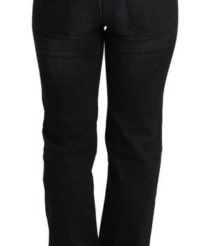 Ermanno Scervino Black Washed Straight Denim Trouser Cotton Jeans Ermanno Scervino 
