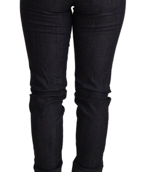 Ermanno Scervino Blue Skinny Folded Hem Denim Trouser Cotton Jeans Ermanno Scervino 