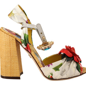 Dolce &amp; Gabbana Sandalias de tacón con adornos de cristales multicolores