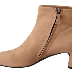 DEL CARLO Elegant Beige Leather Boots