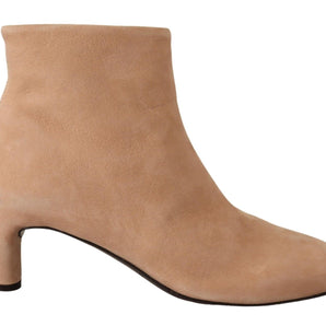 DEL CARLO Elegant Beige Leather Boots