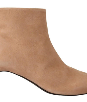 DEL CARLO Elegant Beige Leather Boots DEL CARLO 