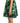 Dolce &amp; Gabbana Elegant Flared Mini A-Line Dress in Green Leaf Print