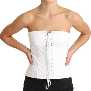 Dolce &amp; Gabbana Elegante top corsé blanco sin tirantes