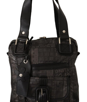 WAYFARER Chic Black and Gray Fabric Shoulder Handbag WAYFARER 