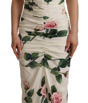 Dolce & Gabbana Elegant White Floral Sheath Dress Dolce & Gabbana 