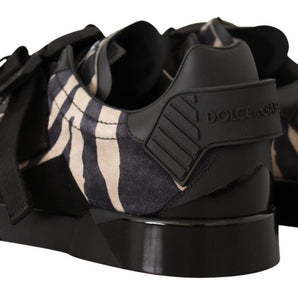 Dolce &amp; Gabbana Zebra Suede Low Top Fashion Sneakers