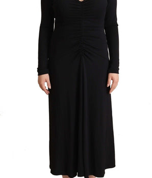 PINKO Elegant Black Nylon Stretch Maxi Dress PINKO 