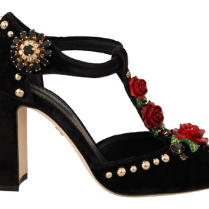 Dolce & Gabbana Elegant Velvet T-Strap Mary Jane Pumps