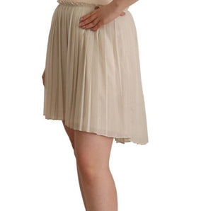 Vestido evasé sin tirantes beige Chic de Guess