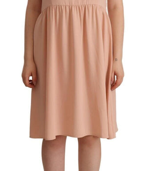 Twinset Beige Polyester Sleeveless Shift Knee Length Dress Twinset 