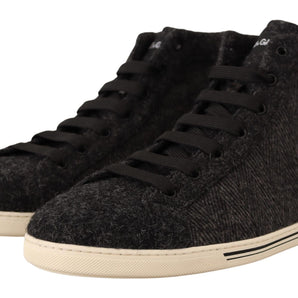 Dolce &amp; Gabbana Elegant High Top Cotton/Wool Sneakers