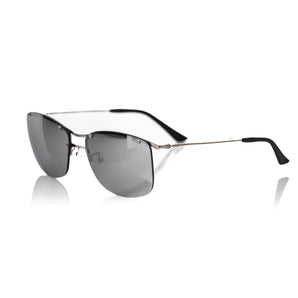 Frankie Morello elegantes gafas de sol plateadas Clubmaster