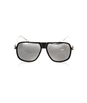 Frankie Morello Black Metallic Fiber Men Sunglass