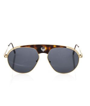 Frankie Morello Brown Metallic Fibre Men Sunglass
