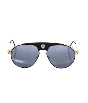 Frankie Morello Black Metallic Men's Sunglass Shield