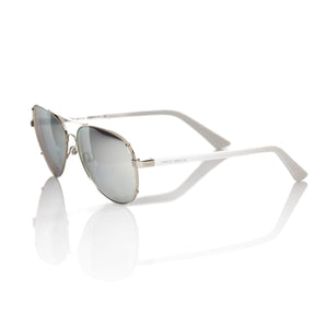 Frankie Morello Silver Metallic Men Sunglass