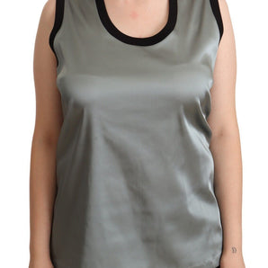 Dolce &amp; Gabbana Elegant Silver Sleeveless Blouse