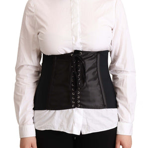 Dolce &amp; Gabbana Chic Black Corset Belt Top