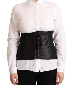 Dolce & Gabbana Black Corset Belt Stretch Waist Strap Top Dolce & Gabbana 