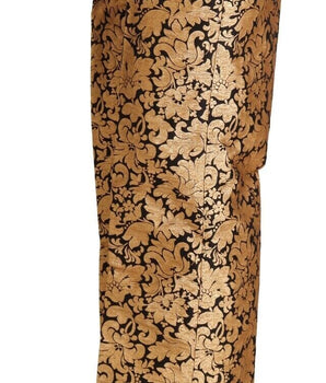 Dolce & Gabbana Gold Floral Jacquard Straight Polyester Pants Dolce & Gabbana 