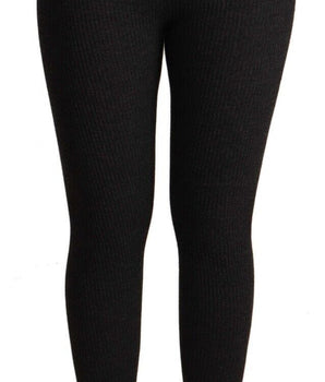 Dolce & Gabbana Black Virgin Wool Stretch Waist Tights Pants Dolce & Gabbana 
