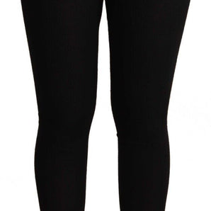 Dolce &amp; Gabbana Black High Waist Cashmere Tights Pants