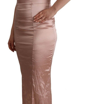 Dolce & Gabbana Pink Lace Long Bodycon Maxi Polyester Dress Dolce & Gabbana 