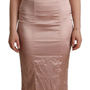 Dolce & Gabbana Elegant Pink Lace Maxi Bodycon Dress