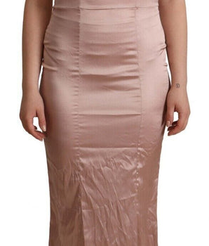 Dolce & Gabbana Pink Lace Long Bodycon Maxi Polyester Dress Dolce & Gabbana 