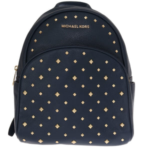 Michael Kors Elegant Leather ABBEY Backpack in Navy Blue