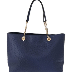 Kate Spade Elegante bolso de mano de piel de avestruz en azul