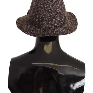 Dolce &amp; Gabbana Elegante sombrero de ala ancha de tweed gris