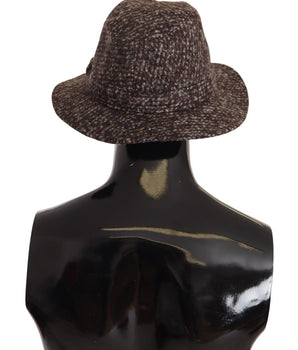Dolce & Gabbana Gray Melange Blended Textured Tweed Hat Dolce & Gabbana 