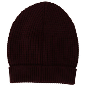 Dolce & Gabbana Elegant Cashmere Knit Beanie in Dark Red