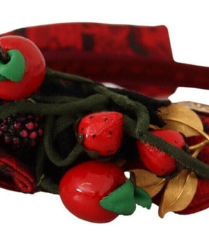 Dolce & Gabbana Red Tiara Berry Fruit Crystal Bow Hair Diadem Headband Dolce & Gabbana 