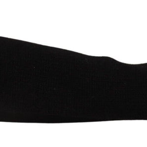 Dolce &amp; Gabbana Elegant Black Cashmere Fingerless Gloves